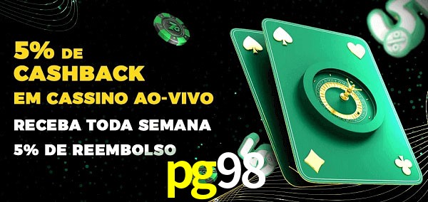 Promoções do cassino ao Vivo pg98